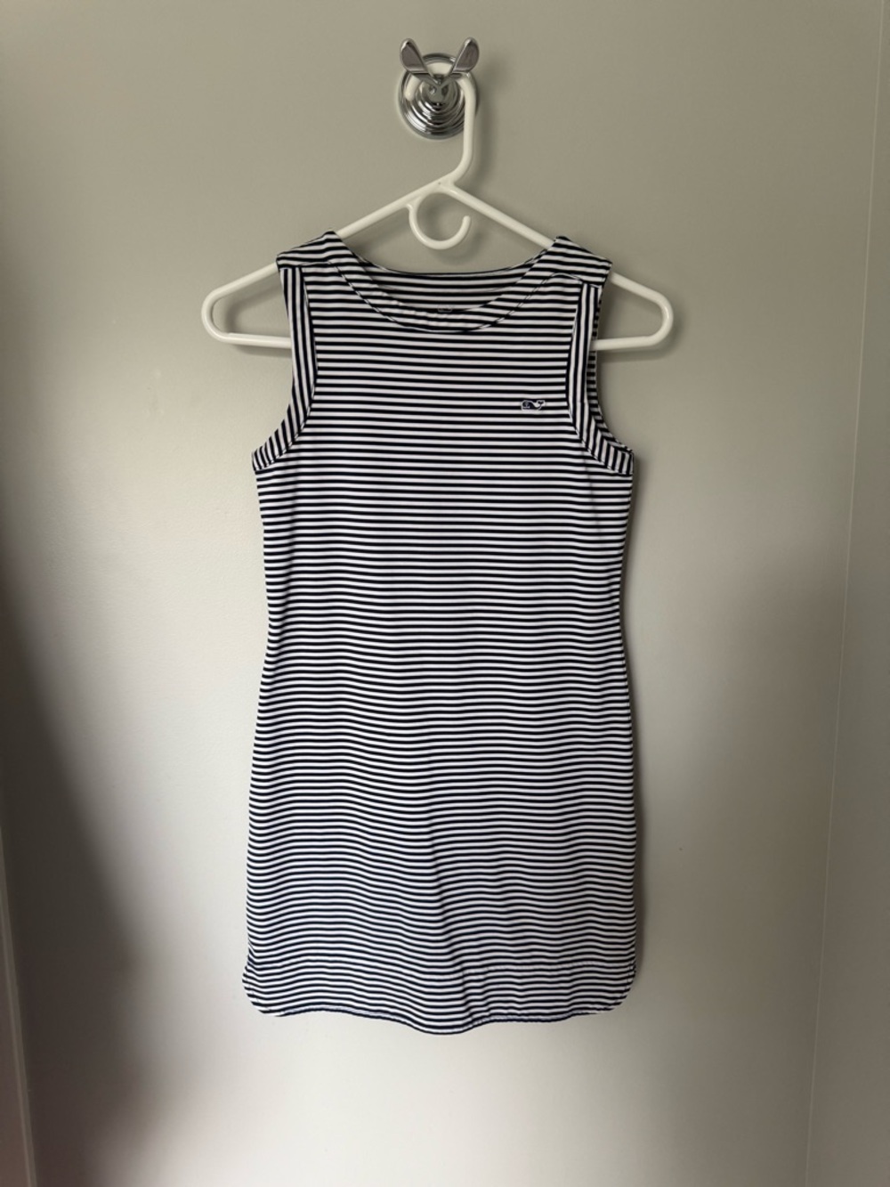 Vineyard Vines Navy and White Striped Sleeveless Performance Mini Dress